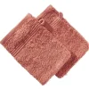 Gant de toilette x2 coton rouge 16x21cm