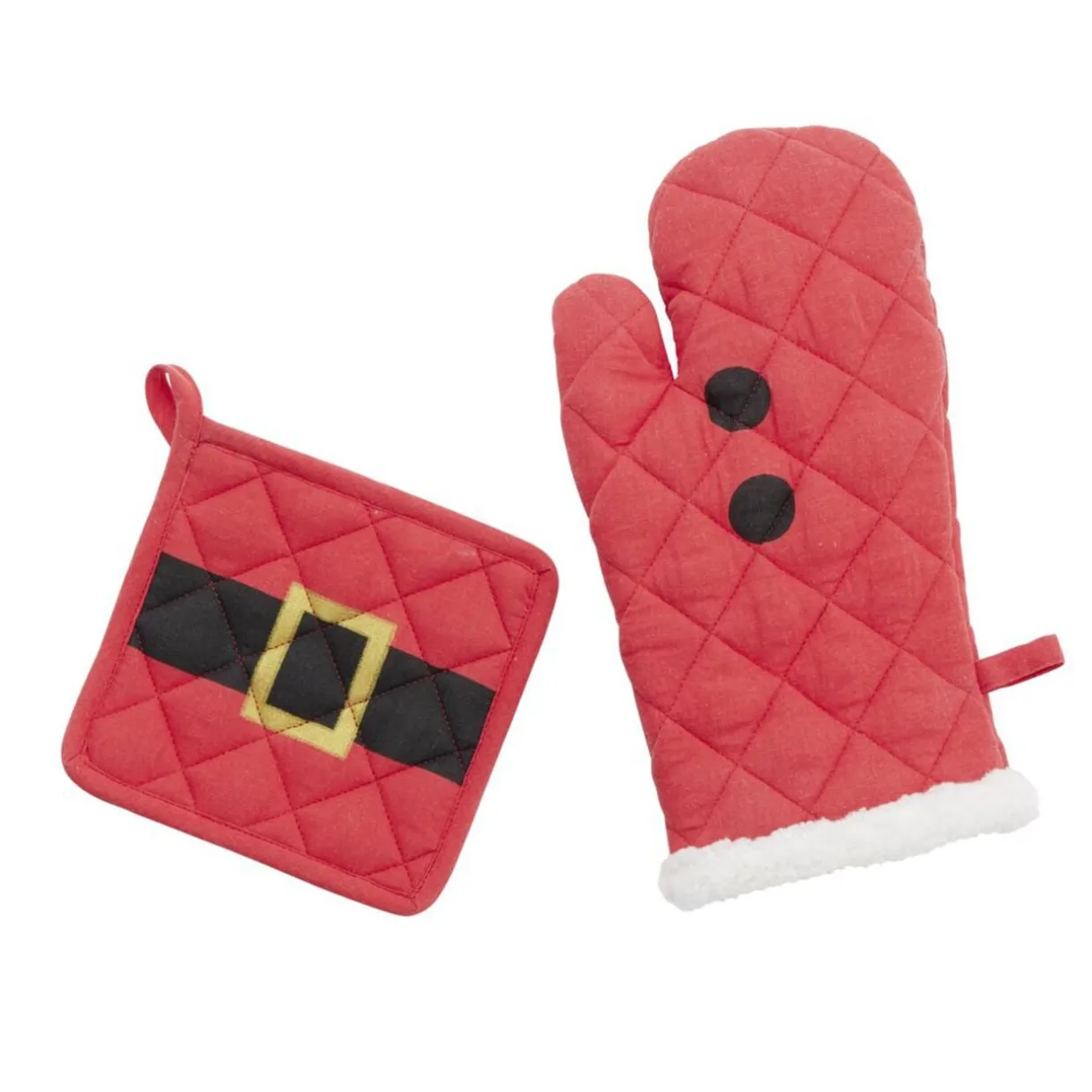 Gant et manique Père Noël tenue rouge et noir 16x32cm < Gifi Online