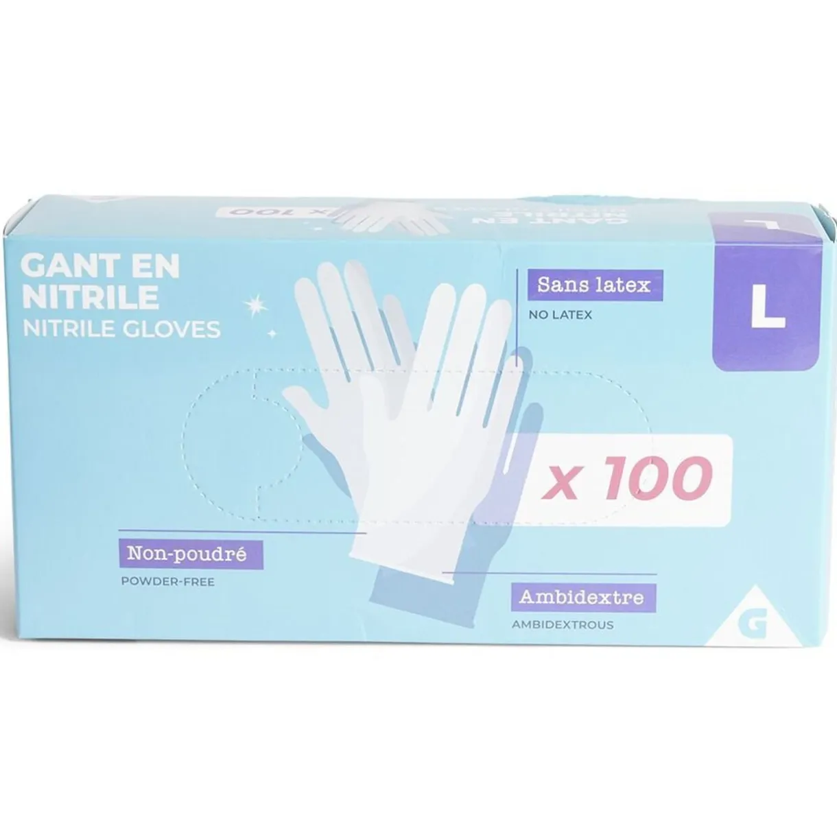 Gants en nitrile taille L x100 bleu < Gifi New