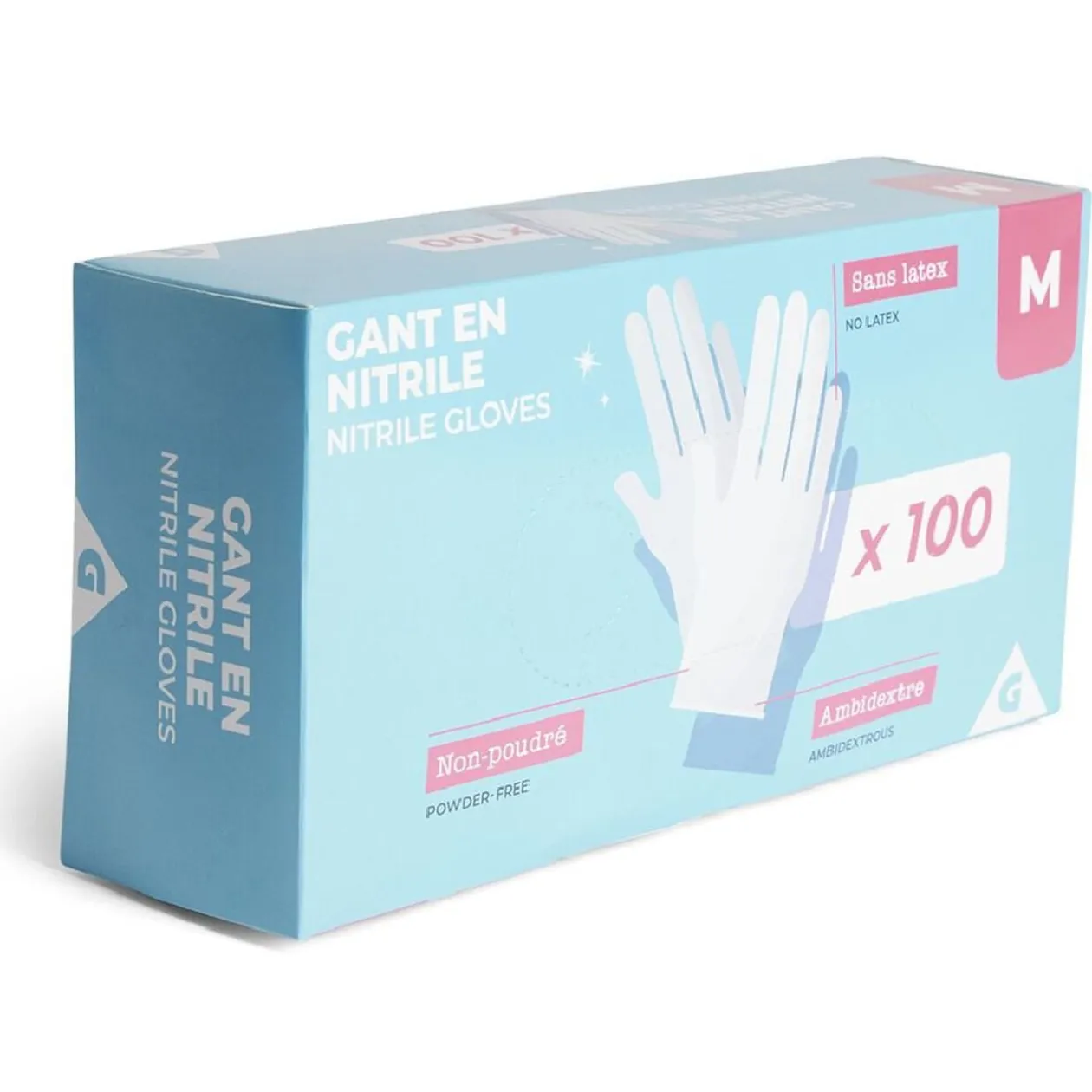Gants en nitrile taille M bleu x100