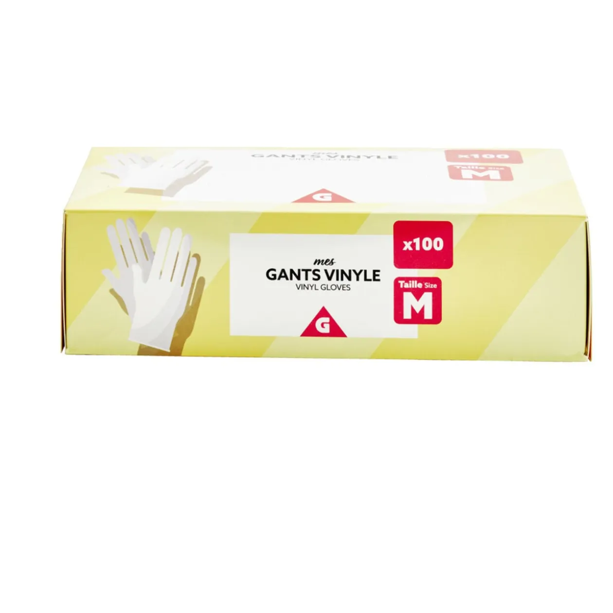 Gants en vinyle blanc x100 Taille M