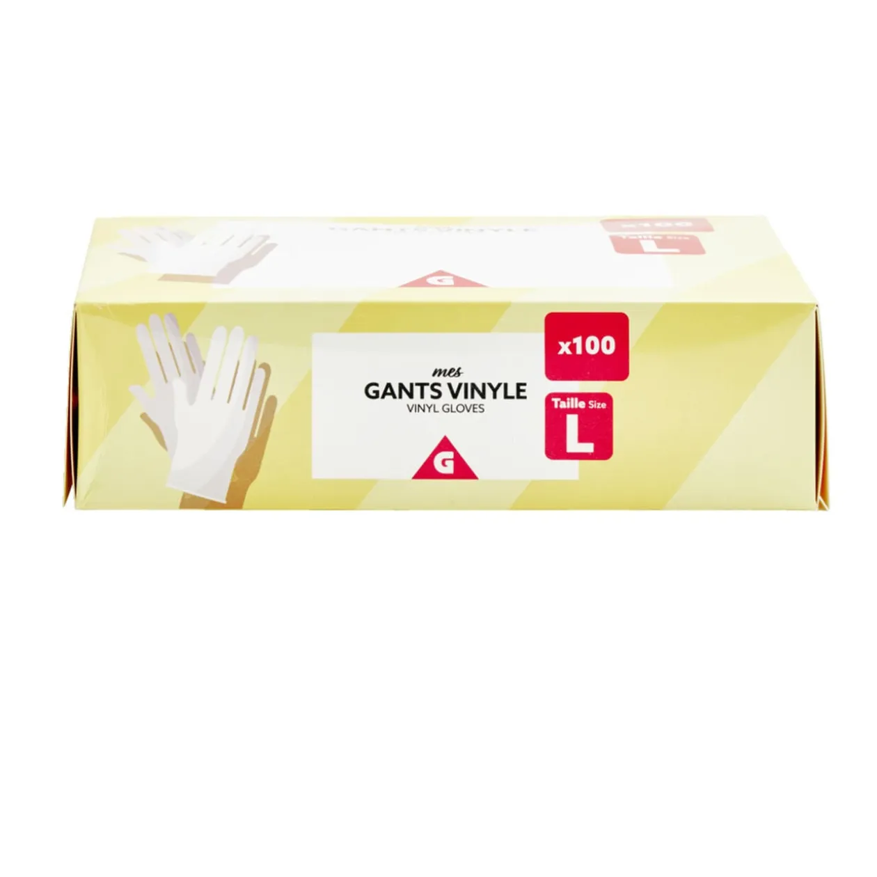 Gants en vinyle blanc x100 Taille L