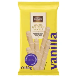 Gaufrettes roulées fourrés crème vanille 150gr
