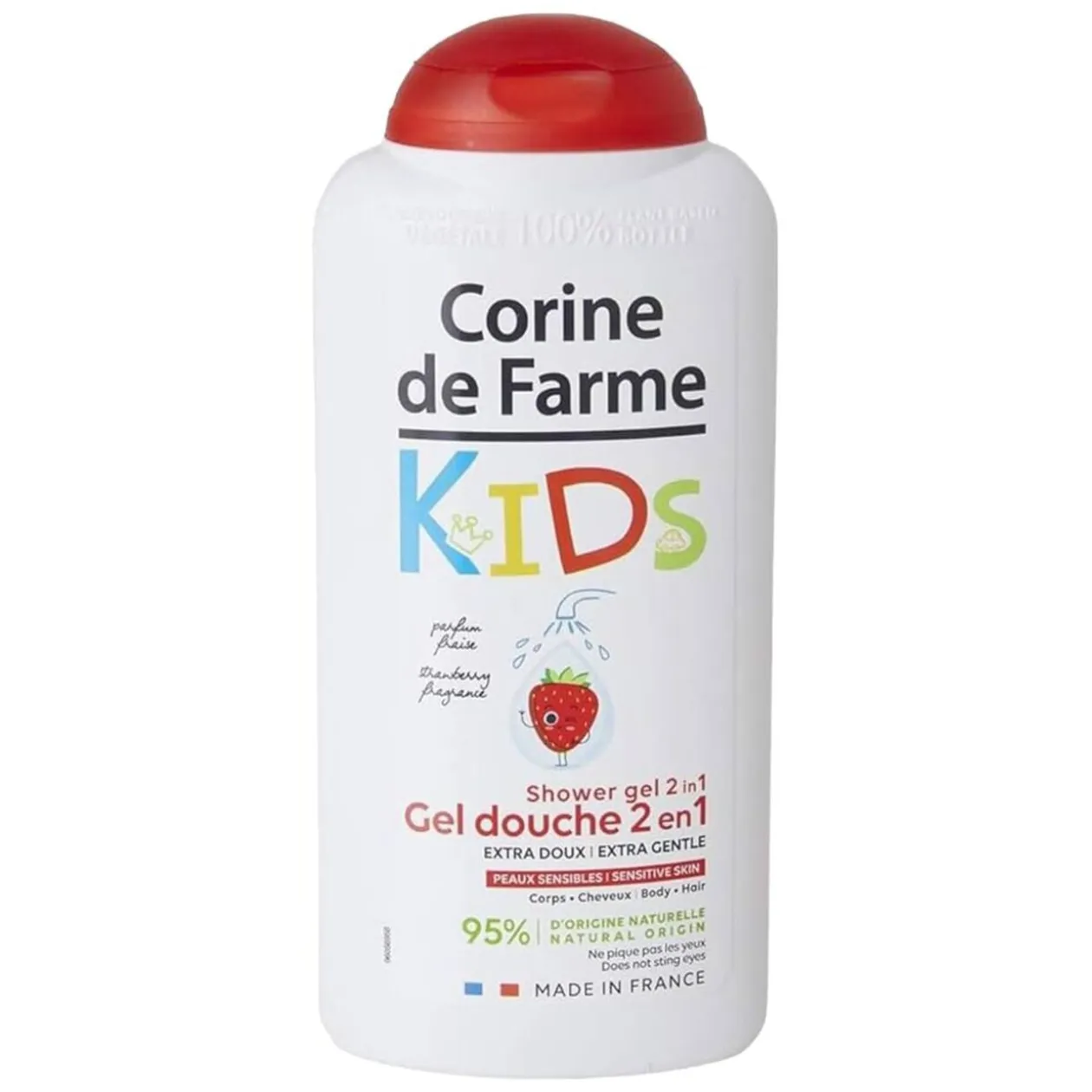 Gel douche enfant fraise Corine de Farme corps et cheveux 300ml