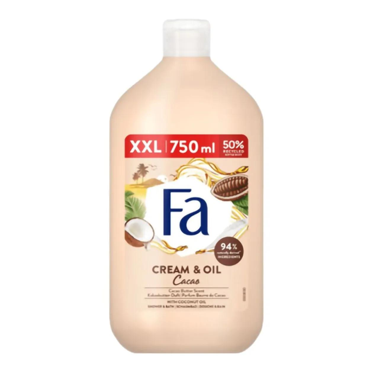 Gel douche et bain Fa Cream & Oil parfum beurre de cacao 750ml