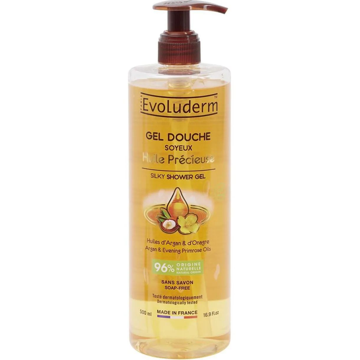 Gel douche Evoluderm huile précieuse Argan et Onagre sans savon 500ml < Gifi New