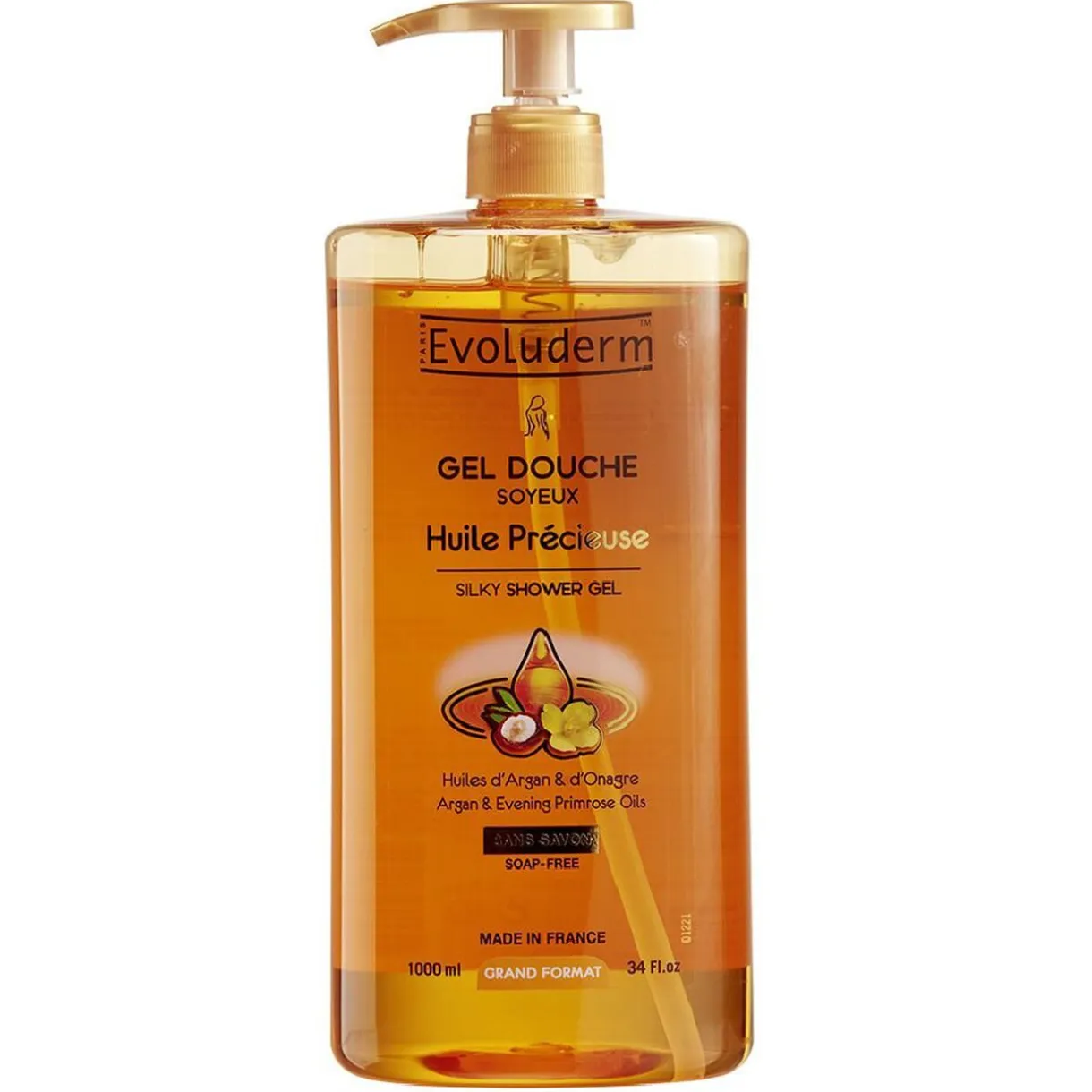 Gel douche Evoluderm Huile précieuse 1000 ml < Gifi Online