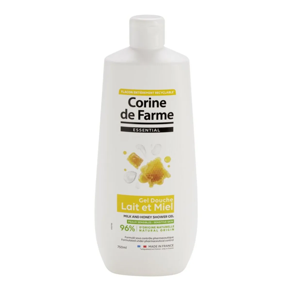 Gel douche lait et miel Corine de Farme peaux sensibles 750ml < Gifi Outlet