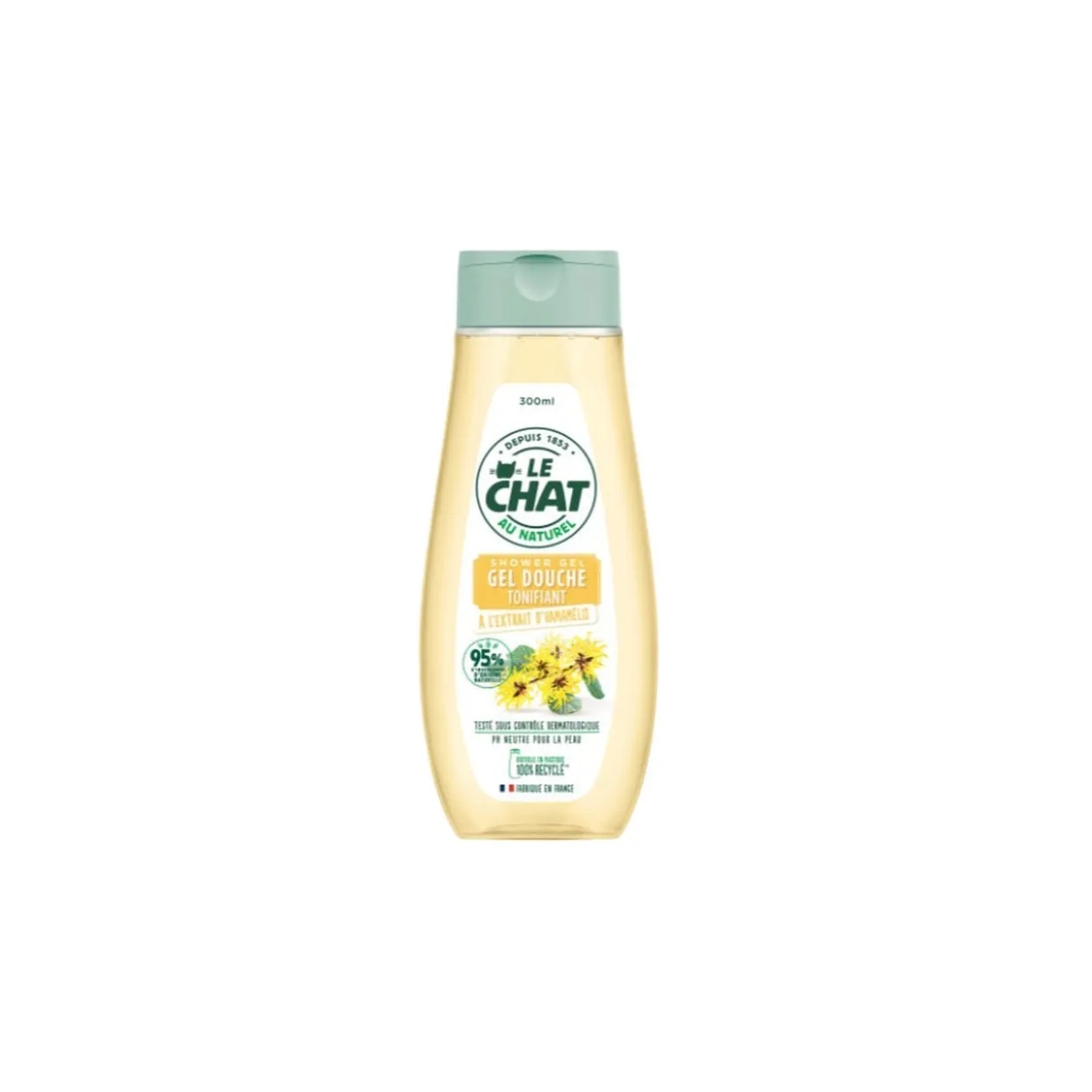 Gel douche tonifiant Le Chat Naturel à l'extrait d'hamamélis 300 ml