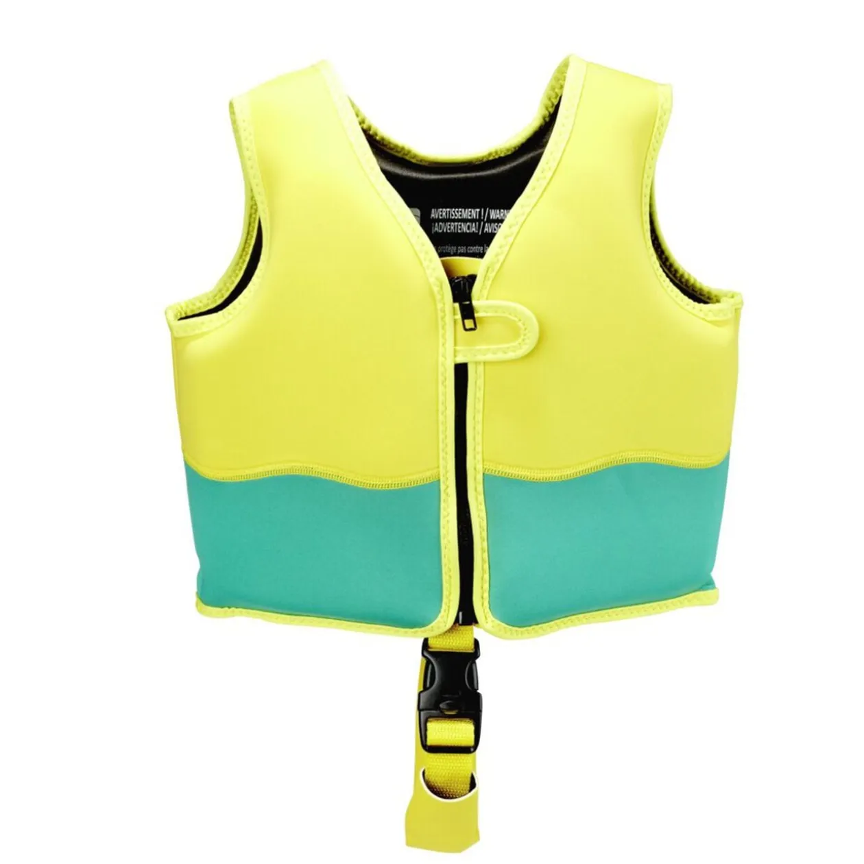 Gilet de natation enfant flottaison jaune et vert 3/6ans