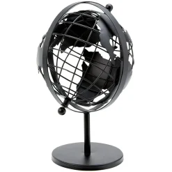 Globe terrestre décoration métal noir