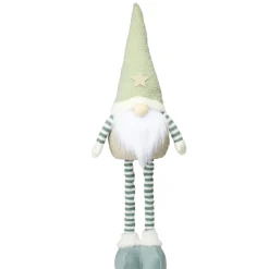Gnome de Noël nature à poser jambes extensibles H50 à 68cm (2 modèles)