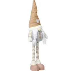 Gnome de Noël nature à poser jambes extensibles H50 à 68cm (2 modèles)