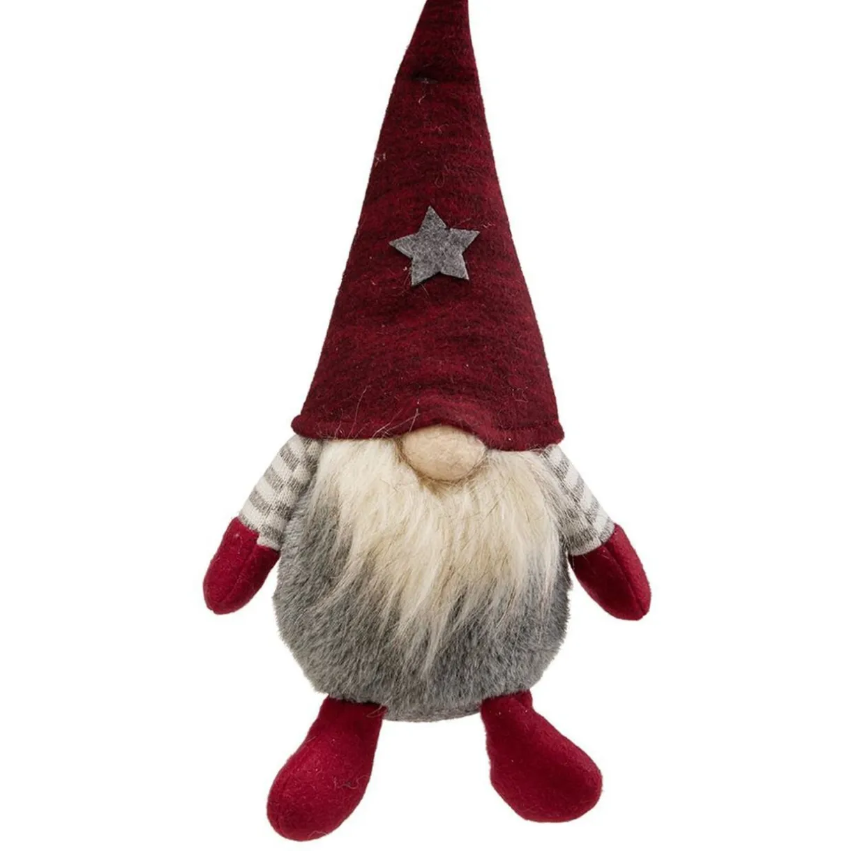 Gnome Noël à poser rouge et gris H.27 cm < Gifi Clearance