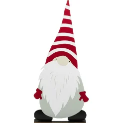 Gnome à poser en bois gris rouge et blanc H75cm < Gifi Online