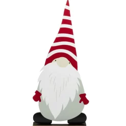 Gnome à poser en bois gris rouge et blanc H75cm < Gifi Online