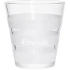 Gobelet bas conique transparent rayure blanche 25cl x3 - Ø8,4 x H8 cm