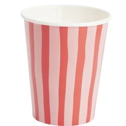 Gobelet carton x8 bayadère rayures roses et rouges 25cl < Gifi Online