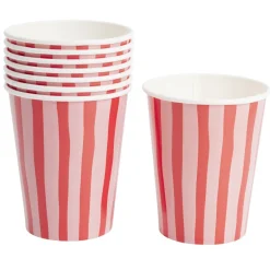 Gobelet carton x8 bayadère rayures roses et rouges 25cl < Gifi Online