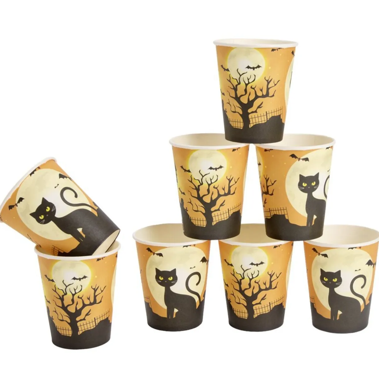 Gobelet carton x8 Halloween chat noir 250ml < Gifi Best
