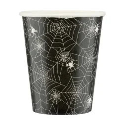 Gobelet carton x8 Halloween toile d'araignée noir 250ml < Gifi Sale