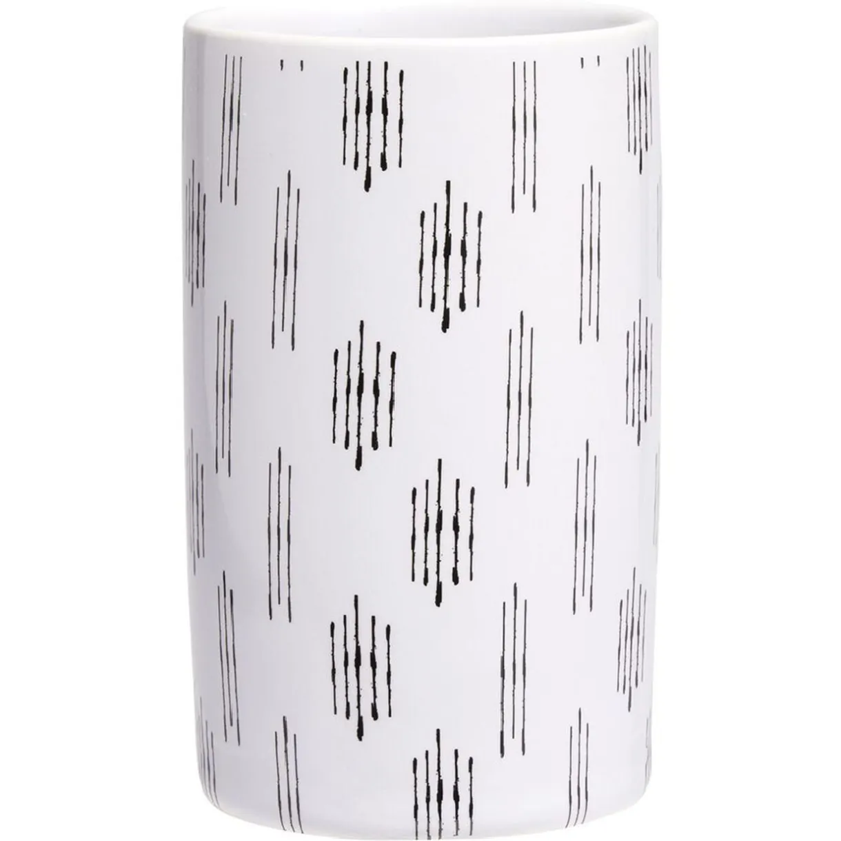 Gobelet céramique céramique blanc et noir motif trait Ø6xH10,5cm < Gifi Best