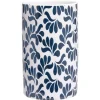 Gobelet céramique motif végétal blanc et bleu Ø6xH10,5cm