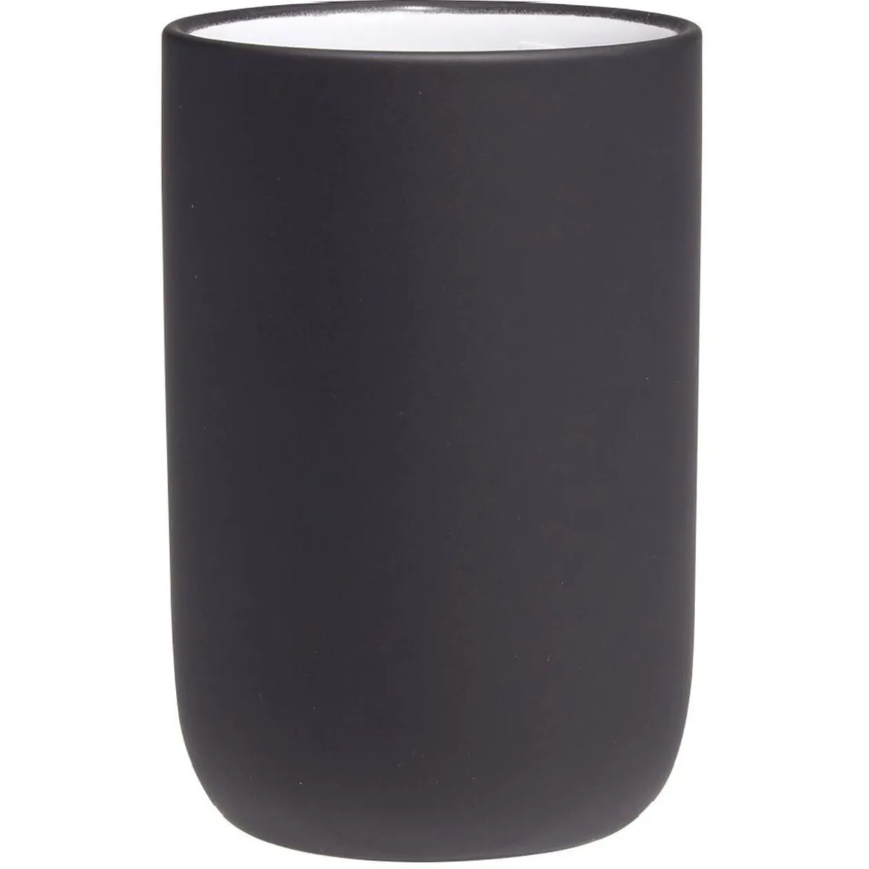 Gobelet céramique noir intérieur blanc Ø6,8xH10cm