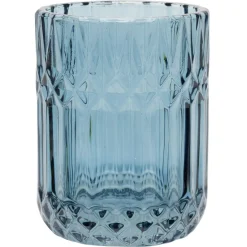 Gobelet en verre effet cristallin bleu Ø8xH10,5cm < Gifi Online