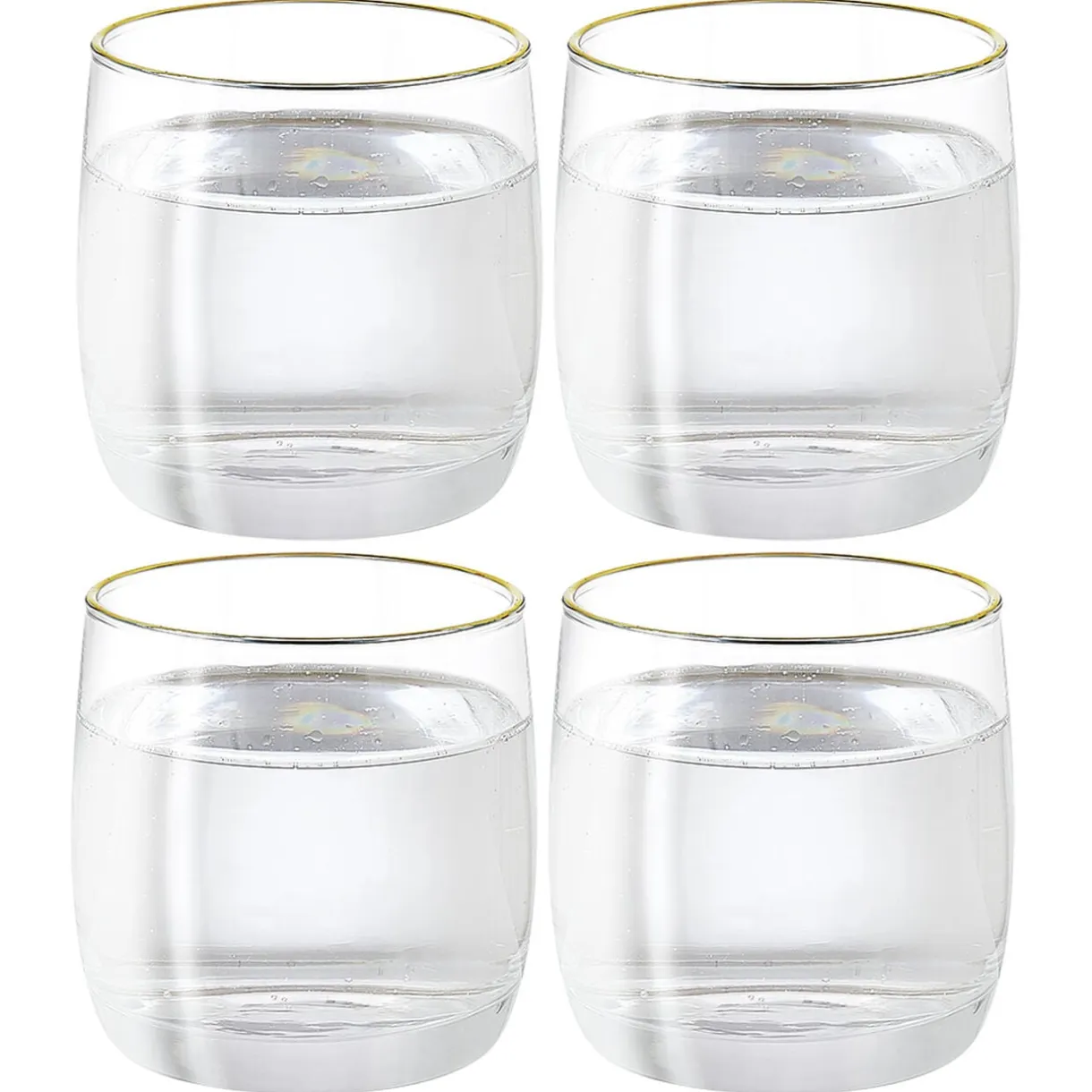 Gobelet en verre transparent avec liseré doré x4 < Gifi Outlet