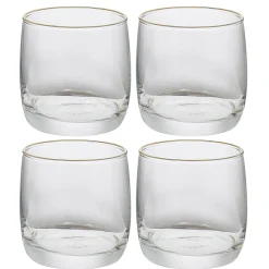 Gobelet en verre transparent avec liseré doré x4 < Gifi Outlet