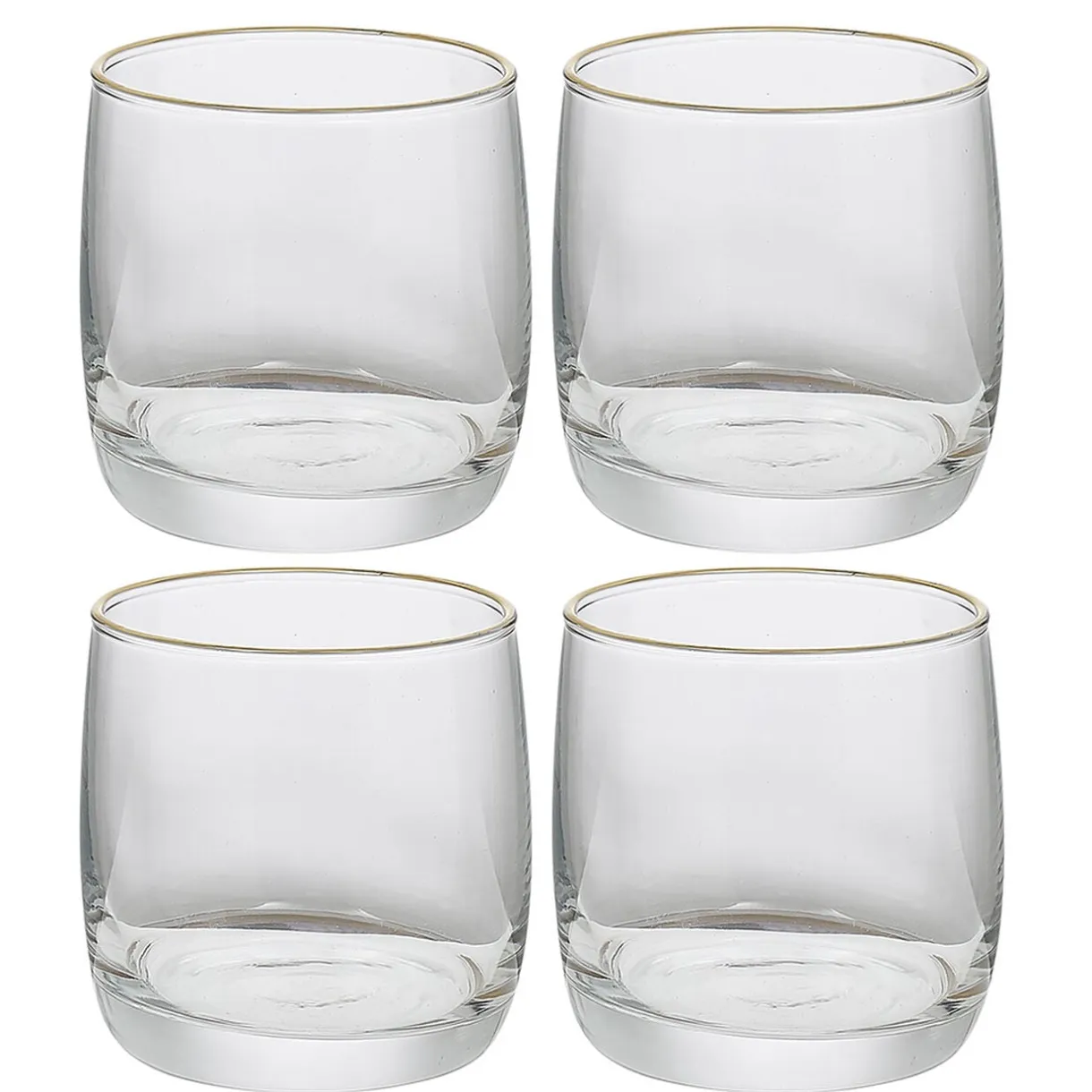 Gobelet en verre transparent avec liseré doré x4 < Gifi Outlet