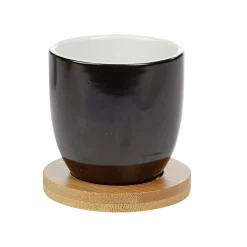Gobelet à expresso avec sous tasse en bambou x4 < Gifi Outlet