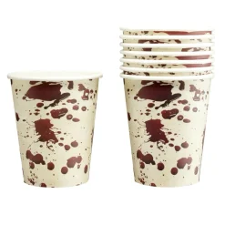 Gobelet jetable Halloween x8 carton rouge effet sang 250ml H14 cm < Gifi New