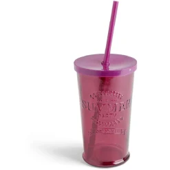 Gobelet 490ml en verre avec couvercle plastique - 3 coloris