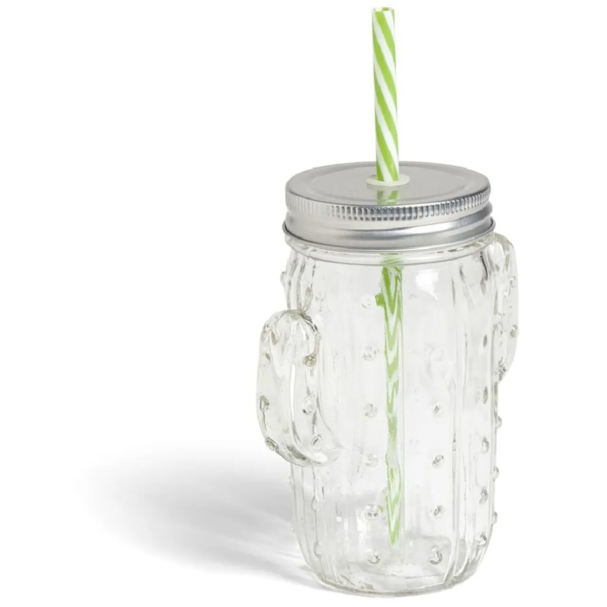 Gobelet 460ml forme cactus avec paille verre transparent < Gifi Hot