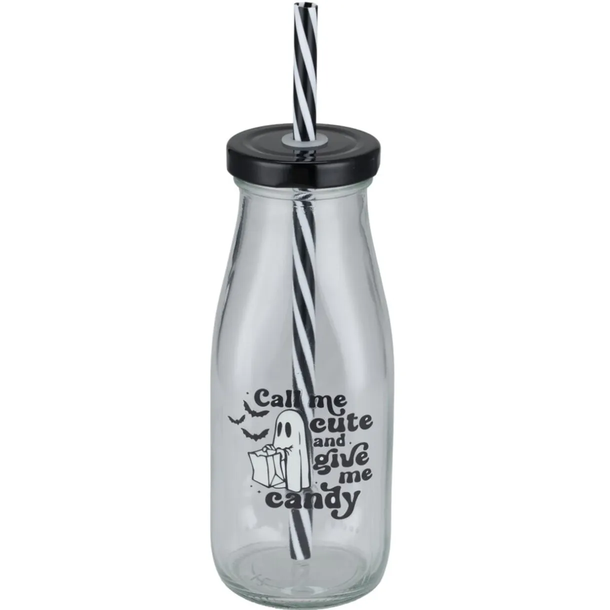 Gobelet paille Halloween 31cl verre motif phosphorescent (3 modèles) < Gifi Outlet