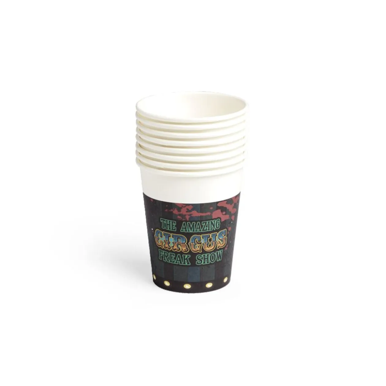 Gobelet papier Halloween cirque Freak Show 260ml x8