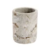 Gobelet salle de bain effet pierre plastique gris Ø7,5xH9,5cm