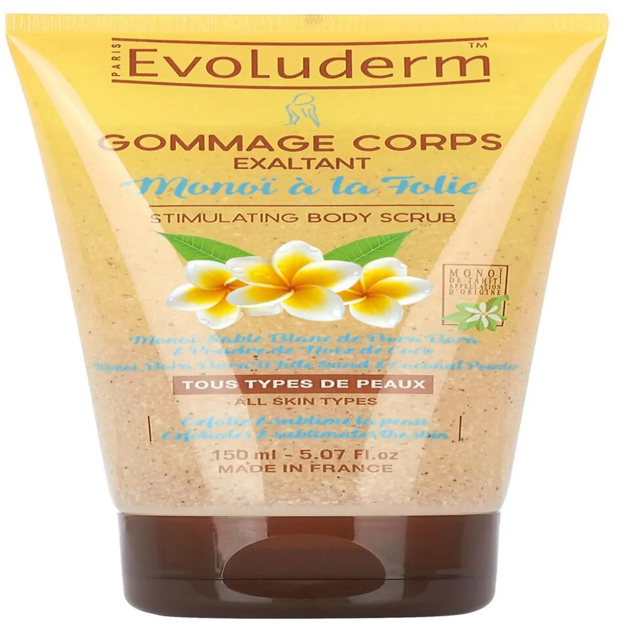 Gommage corps Evoluderm monoï à la folie 150 ml