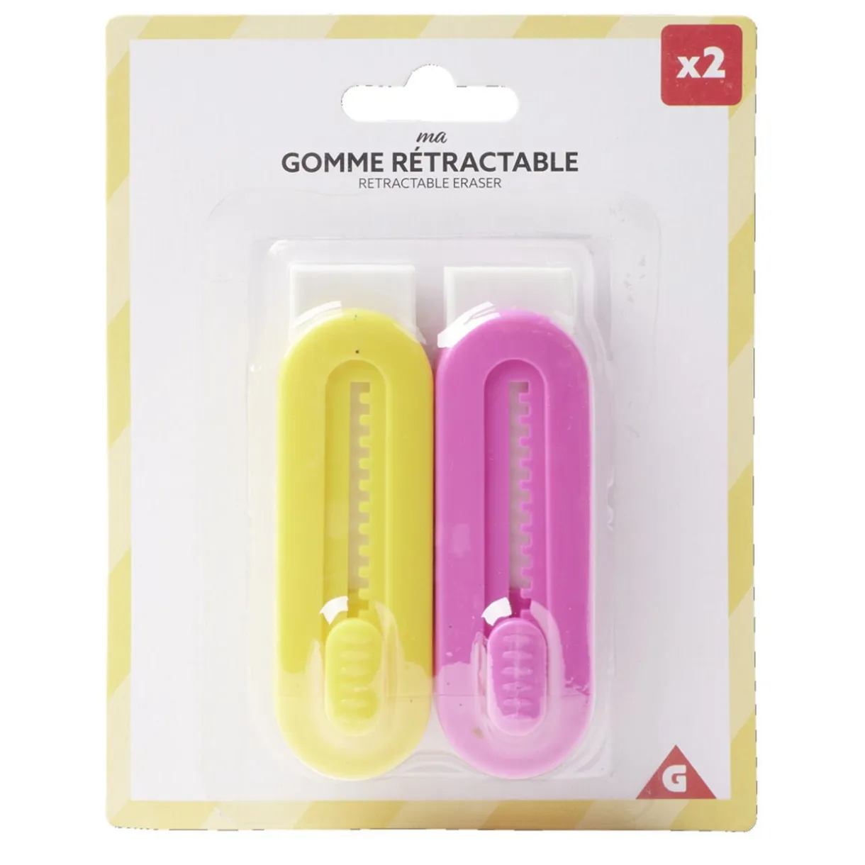 Gomme en caoutchouc rétractable L9cm (2 modèles) < Gifi Sale