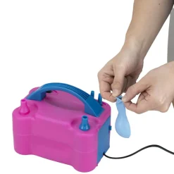 Gonfleur à ballon électrique 2 buses rose et bleu 13x10xH10cm < Gifi Discount
