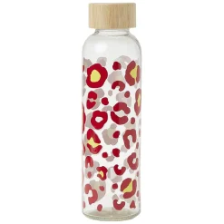 Gourde bouteille en verre avec bouchon bambou 500ml Ø6,5xH22cm < Gifi Hot