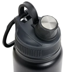 Gourde en inox 830ml noire Ø7,8xH28,5cm < Gifi Online