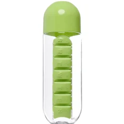 Gourde pilulier hebdomadaire transparente et verte < Gifi Discount