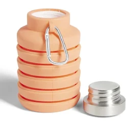 Gourde pliable silicone corail avec mousqueton < Gifi Hot