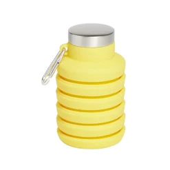 Gourde pliable silicone jaune avec mousqueton 200/480ml