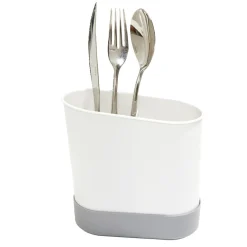 Égouttoir à couverts plastique gris 17,3x17,3xH9,2cm