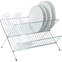 Égouttoir pliable en métal gris 36x31xH22cm