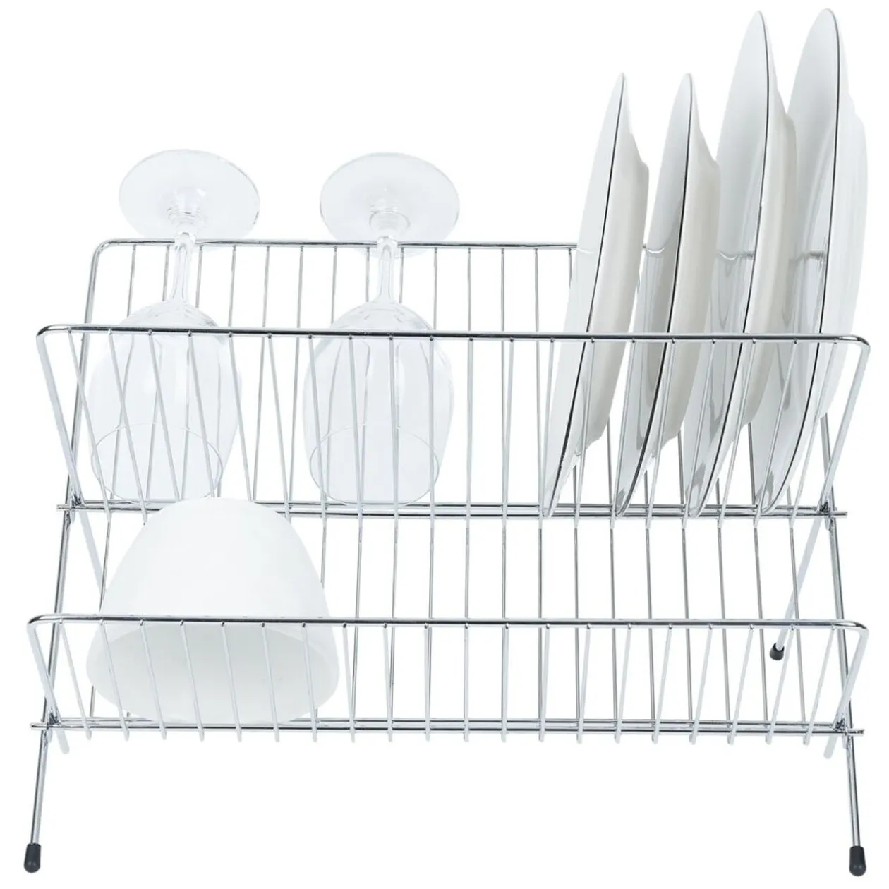 Égouttoir pliable en métal gris 36x31xH22cm